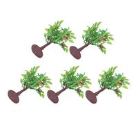 MOBUTOFU 5pcs Arbre Fruitier Simulé Décoratif en Plastique Vert, Modèle Réaliste pour Décoration de Table à Sable et Jardinage Intérieur Couleur Aléatoire