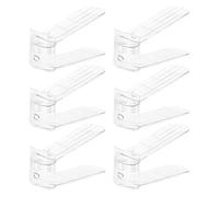 MOBUTOFU 6 Pièces Étagère à Chaussures Pliable Réglable, Double Niveau | Design Transparent, Montage sans Outil par Clips, Convient aux Baskets Montantes, aux Appartements Meuble