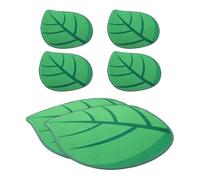 MOBUTOFU 6 Pièces Tapis de Sol Feuille Verte pour Garçon et Filles, | Velours Cristal, Bords Arrondis Sûrs, Texture Antidérapante, pour Classe, Histoire, Transitions Faciles