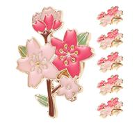 MOBUTOFU 8 Pièces Épingle en Alliage de Zinc pour Femme Fleur de Cerisier Résistante la Décoloration la Déformation Design Kawaii Unique pour Fêtes et Banquets