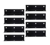 MOBUTOFU 8 Pièces Renfort d'angle avec 6 Trous de Fixation 90 Degrés en Acier Inoxydable Noir de L Résistance Corrosion pour Meubles et Armoires, pour Projets de Bricolage