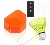MOBUTOFU Aide à L’Auto-entraînement de Badminton, Entraîneur Élastique Volant en Nylon, Vitesse Réglable, Télécommande, Intérieur et Extérieur Couleur Aléatoire