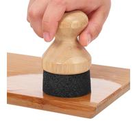 MOBUTOFU Applicateur de Cire ’Huile pour Planches à Découper en Bois Manche en Bambou Naturel Brosse en Mousse Douce Outil D’Entretien la Cuisine Polyvalent 5X5X85 CM Usage