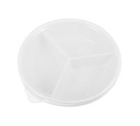 MOBUTOFU Assiette Compartimentée en Céramique Blanche 3 Sections, Résistante à L'usure, Compatible Lave-vaisselle, pour Restaurant et Décoration Cuisine, Dimensions 16,5x16,5cm