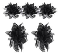 MOBUTOFU Bague Fleur en Tissu de Soie Délicate Réglable pour Femmes, Accessoires pour Anneaux de Danse, pour Performances Scéniques et Usage Quotidien, Lot de 5 Pièces