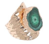 MOBUTOFU Bague Plaquée Or pour Femmes en Pierre Naturelle Irrégulière, Décoration Délicate, Style Mode, pour Tenue Quotidienne ou Présent