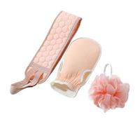 MOBUTOFU Bain 3 Pièces Brosse à Dos et Boule Tissu Nuage pour Exfoliation du Dos Jambes