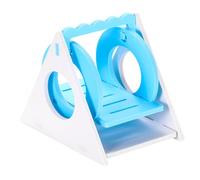 MOBUTOFU Balançoire Triangulaire Aire de Jeu pour Grimper en Bois pour Hamster et Souris, Suspendu Amusant Design Divertissant pour Cage Suspendue