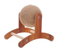 MOBUTOFU Balle à Gratter pour Chat en Sisal, Rotatif sur Support Bois | Bois et Sisal, Design Enroulé à Main, pour Maison et Salon, Stimule L’activité des Chats