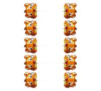 MOBUTOFU Ballons Tigre Miniatures Gonflables Lot de 10 en Aluminium Orange et Noir, Décorations Animaux pour Fête d'Anniversaire Fille et Nouvel An, Ballons Tête de Tigre Thème Jungle