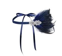 MOBUTOFU Bandeau en Plumage D'autruche Extensible avec Cristaux Brillants, Accessoire Cheveux Sécurisé et Élégant pour Fêtes de Mariage à L'église