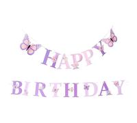 MOBUTOFU Bannière D'anniversaire Colorée en Papier pour Décoration Printemps, Suspendue pour Fêtes et Célébrations, Style Unique et Utilisation Polyvalente