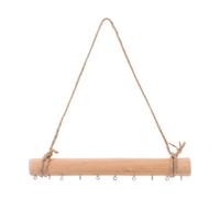 MOBUTOFU Barre Suspendre en Bois pour Carillon Éolien, Crochets Muraux | Bois Marron, Look Branche Flottée, Installation Rapide, Organisation Multi-crochets pour Balcon et Barres