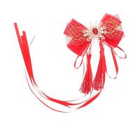 MOBUTOFU Barrette à Nœud en Gaze Rouge pour Garçon et Filles Filles, Accessoire Cheveux Doux et Sécurisé, Style Chinois Adorable Vie Quotidienne et Mariages