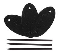 MOBUTOFU Barrettes à Cheveux en Cuir Noir avec Bâton en Bois, Lot de 3 Pièces, Accessoires Élégants pour Queue de Cheval, Décoration Capillaire pour Femmes aux Cheveux Longs