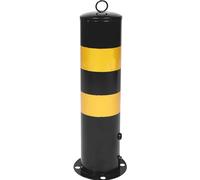 MOBUTOFU Barrière Parking Résistante aux Intempéries Colonne D'isolation de Sécurité en Acier Noir pour Protection et Délimitation des Zones Interdites