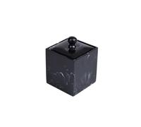 MOBUTOFU Boîte à Cotons-tiges en Résine Couvercle, Design Marbre Moderne, Organisateur pour Petits Accessoires, Maison, Protection et Rangement