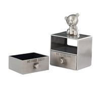 MOBUTOFU Boîte à Dents De Lait Bébé Unisexe Vintage En Métal, Coffret Souvenir Compact Pour Rangement Dents, Déco Table, Présent Naissance Garçon Fille