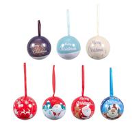 MOBUTOFU Boîte de Friandises de Noël en Fer-blanc 7 Pièces Corde Suspendue, Étanchéité, pour Festival D'hiver et Décoration DIY Plusieurs styles