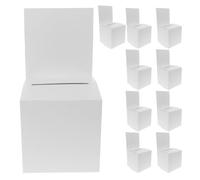 MOBUTOFU Boîtes de Rangement en Papier Blanc Urne Électorale Portable Lot de 10 et Boîte de Rangement Facile à Transporter pour Présent de Diplôme pour Fête et Remise de Diplômes