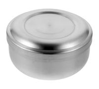 MOBUTOFU Bol à Raser Inox 11 X 11 X 6,5 CM Couvercle, Bol à Savonnette de Rasage pour Hommes, pour Mousse à Raser et Salle de Bain