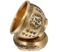 MOBUTOFU Bol Feng Shui en Laiton Doré Richesse Prospérité, Coupe D'offrande Multifonctionnelle avec Socle, Décoration Élégante pour Bureau et Maison