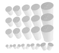 MOBUTOFU Bouchons en Caoutchouc Blanc Lot de 50 Pièces Bouchons D'étanchéité Solides pour Tubes à Essais de Laboratoire Compatibles Divers Équipements