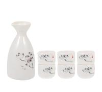 MOBUTOFU Bouilloire à Saké Japonaise en Céramique, Ensemble Rose | Service à Saké Traditionnel, Usage Bar ou Réunions Privées, pour Saké, Spiritueux et Eau