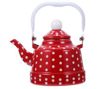 MOBUTOFU Bouilloire Rétro en Émail 2,5l Rouge Facile à Utiliser et Nettoyer pour Cuisinière Théière Vintage Pratique