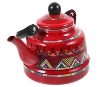 MOBUTOFU Bouilloire Rétro en Émail Épais Rouge Poignée Ergonomique, Acier Inoxydable Solide, Design Élégant et Pratique, Idéal pour Amateurs de Thé