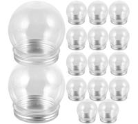 MOBUTOFU Boules à Neige Globes d'eau Réutilisables en Plastique Transparent 16 Pièces avec Bouchons à Vis pour Décoration pour Ornements et Loisirs Créatifs