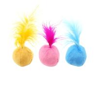 MOBUTOFU Boules en Peluche Relaxants Herbe à Chat Naturelle 3pcs pour Chats Jouets à Mâcher pour Protéger Les Meubles et Sols Couleur Aléatoire