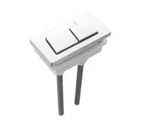 MOBUTOFU Bouton de Chasse D'eau à Double Commande pour Réservoir | Finition Chrome Abs, Forme Rectangulaire, Montage Simple, pour Maintenance et Réparation de Toilettes