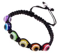 MOBUTOFU Bracelet Tissé Œil Maléfique en Résine 2pcs Chaîne de Poignet Légère et Ajustable pour Homme Symbole de Chance Anniversaire ou Noël
