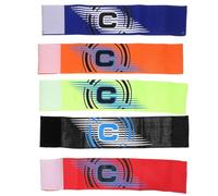 MOBUTOFU Brassards de Capitaine de Football 5 Pièces Résistants à l'usure en Polyester Flexibilité pour Garçon et Filles et Adultes Terrain de Basketball ou Rugby