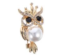 MOBUTOFU Broche Chouette en Alliage Or Perles Élégante et Décorative pour Femme, Accessoire Polyvalent pour Événements en Soirée et Occasions Formelles