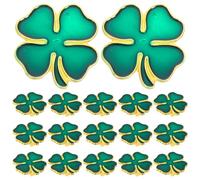 MOBUTOFU Broches Trèfle à Quatre Feuilles Lot de 20 Broches en Métal Vert, Épingles à Revers pour Robes de Femme et Chemises D’Homme, Accessoires pour Fêtes et Sorties