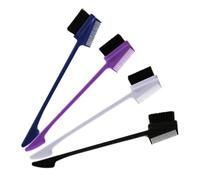 MOBUTOFU Brosse à Sourcils 4pcs en Abs et Nylon, Outil Double Usage pour Créer une Forme Délicate, Accessoire Maquillage Professionnel pour Femmes en Salon ou Boutique Couleur Aléatoire