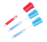 MOBUTOFU Brosse de Nettoyage pour Biberons Manche Long en Éponge, Lot de 3 Pièces, Nettoyage à Domicile sans Abîmer les Bouteilles Couleur Aléatoire