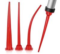 MOBUTOFU Buse Rallonge en Caoutchouc Rouge 3 Pièces 30 CM Embout Fin et Capuchon Anti-Séchage pour Calfeutrage Précis L'Industrie du Bâtiment et Bricolage