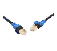 MOBUTOFU Câble Ethernet Cat7 Double Blindage 0,5m pour PC et Nas | Connecteurs Rj45 Plaqués Or, Cuivre Nu et Gaine PVC Noire, Transfert Rapide, Usage Gaming et Stockage