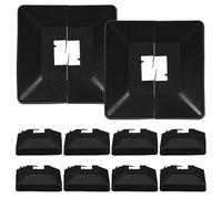 MOBUTOFU Cache Bas de Poteau Plastique 3.54X3.54 Pouces, Lot de 6 Pièces pour Protéger et Décorer Bases de Poteaux sur Terrasse et Balcon