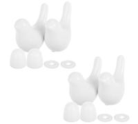 MOBUTOFU Cache-vis de Toilettes Oiseau en Céramique Blanche, Lot de Set | Finition Lustrée, Surface Lisse et Émaillage Résistant aux Rayures, pour Rénovation de Salle de Bain