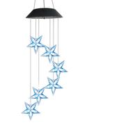 MOBUTOFU Carillon Éolien Solaire à Lumière LED 7 Couleurs pour Jardin et Patio, Lampe Décorative Suspendue en Plastique Résistante sans Déformation