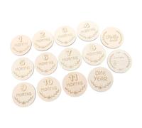 MOBUTOFU Cartes en Bois Beige pour Souvenir de Grossesse et -né, Set Créatif Rond en Bois D'érable, Accessoire Photo Commémoratif pour Maternité