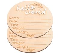 MOBUTOFU Cartes Étapes Bébé en Bois 2pcs Rondes Marron pour Annoncer Naissance, Panneau Commémoratif Photo Décoratif pour -nés