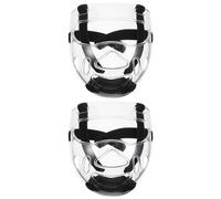 MOBUTOFU Casque Facial de Taekwondo 2pcs en Plastique Trempé Protection Faciale de Combat, Vision Claire et Ajustement Haute Compatibilité pour Entraînement Karaté et Boxe