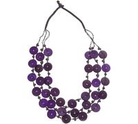 MOBUTOFU Collier à Plusieurs Rangs pour Femme en Perles de Bois et Coquillages, Style Bohème, pour Fêtes et Tenues Décontractées