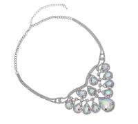 MOBUTOFU Collier Délicat en Alliage Argenté avec Pierres Brillantes, Design Unique et Créatif, pour Fêtes et Danses, Ne Cause Pas D'irritation