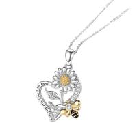 MOBUTOFU Collier Pendentif Cœur Tournesol en Alliage Sûr, Bijou Décoratif et Élégant pour Dîners en Famille ou Banquets, Présent pour Femmes
